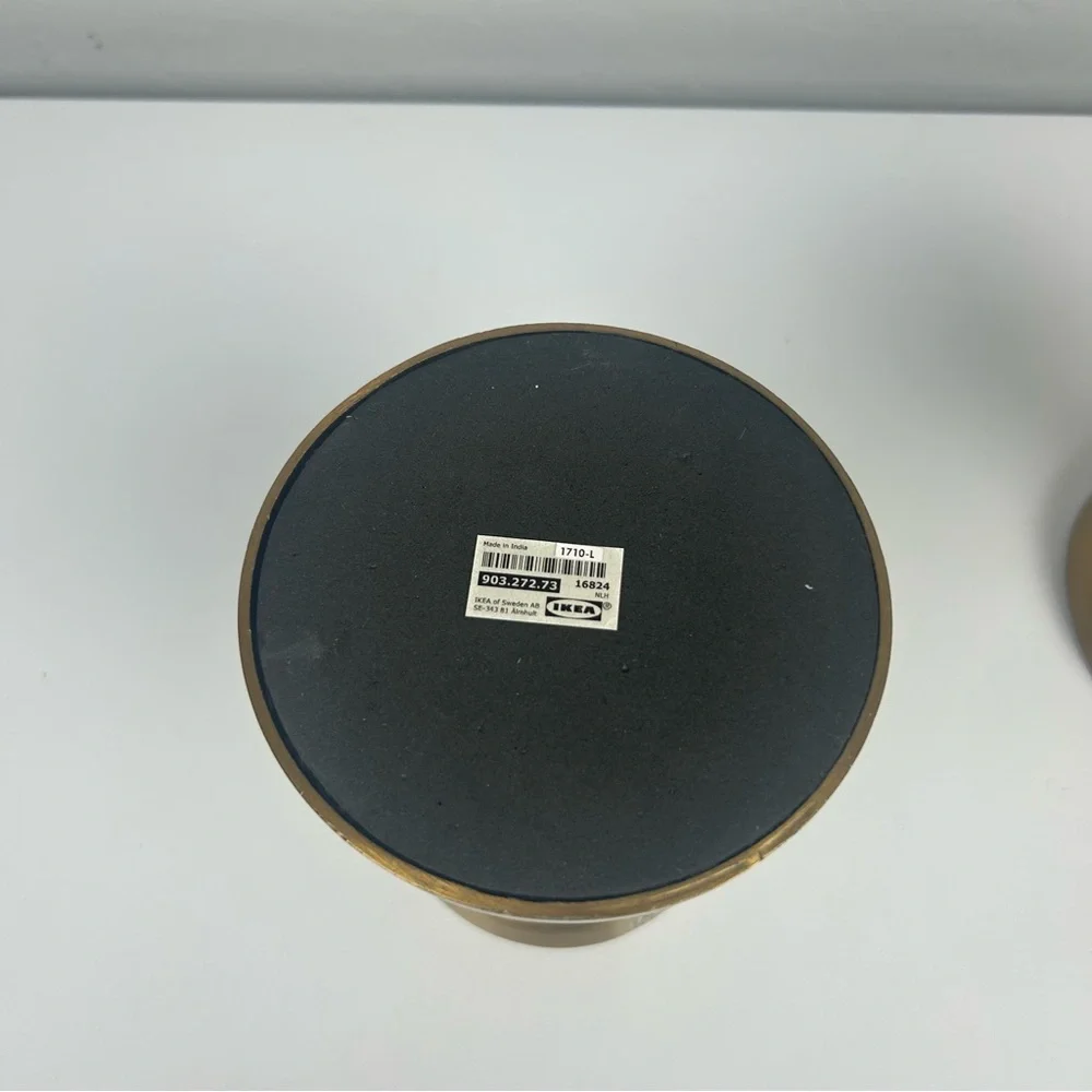 Ikea set of two gold pillar candle holders 5.5 inches